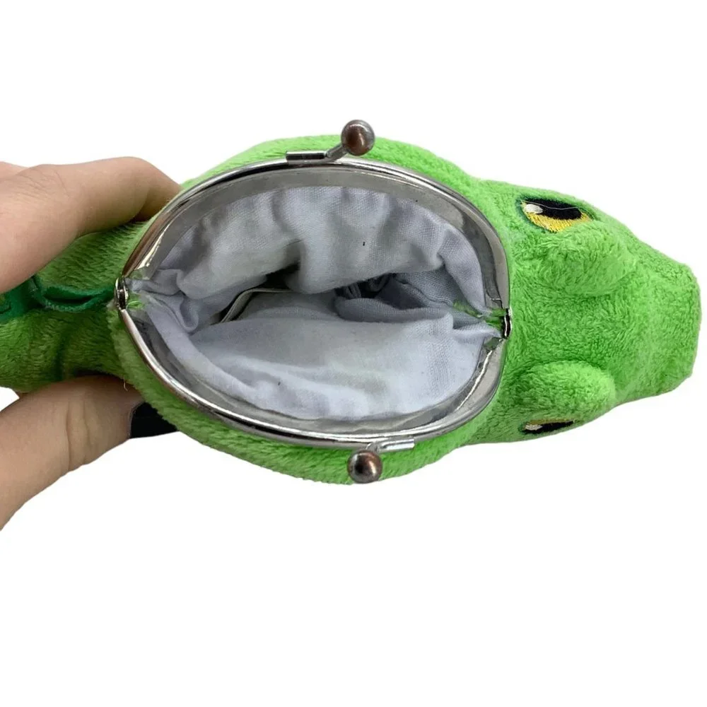Wild Republic‎ Stegosaurus Plush Clasp Coin Purse Alligator Animal Green 8